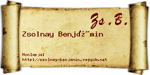 Zsolnay Benjámin névjegykártya